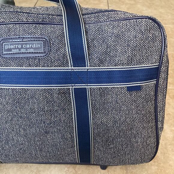 Pierre Cardin, Vintage Tweed Luggage Large Weekender Carry On Travel Bag Unisex - Picture 4 of 13